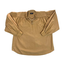 Load image into Gallery viewer, Vintage LEONARDO CARBONE Tan Brown Cotton Medieval Artist Lace-Up Smock Pullover Shirt