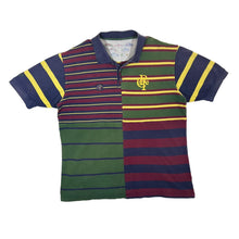 Load image into Gallery viewer, COTTON TRADERS Rugby Multi Colour Block Striped Short Sleeve Polo Shirt