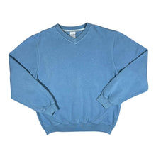 Load image into Gallery viewer, Early 00's NIKE Silver Tag Classic Embroidered Mini Logo Blue V-Neck Sweatshirt