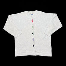 Load image into Gallery viewer, Vintage 90's SWEATERIA Multi Colour Embroidered Triangle Button Down Cardigan Sweatshirt