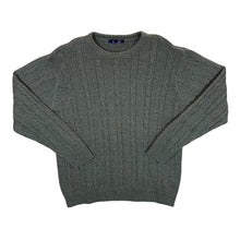 Load image into Gallery viewer, Early 00's BHS Classic Green Cable Knit Cotton Crewneck Sweater Jumper