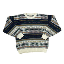 Load image into Gallery viewer, Vintage 90’s SHARP IMAGE Grandad Crazy Patterned Acrylic Knit Sweater Jumper