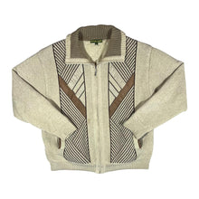 Load image into Gallery viewer, Vintage CHRISTOPHER KNIGHT Grandad Patterned Lightly Padded Zip Sweater Jumper