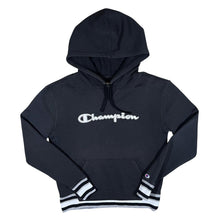 Load image into Gallery viewer, CHAMPION Elite Embroidered Spellout Black Pullover Hoodie