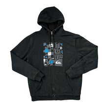 Load image into Gallery viewer, QUIKSILVER Surfer Skate Logo Spellout Graphic Fleece Lined Zip Hoodie