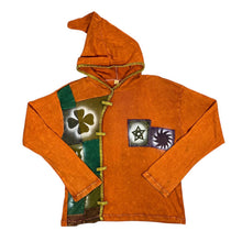 Load image into Gallery viewer, Vintage MADE IN NEPAL Hippy Spiritual Psychedelic Orange Lightweight Pullover Hoodie