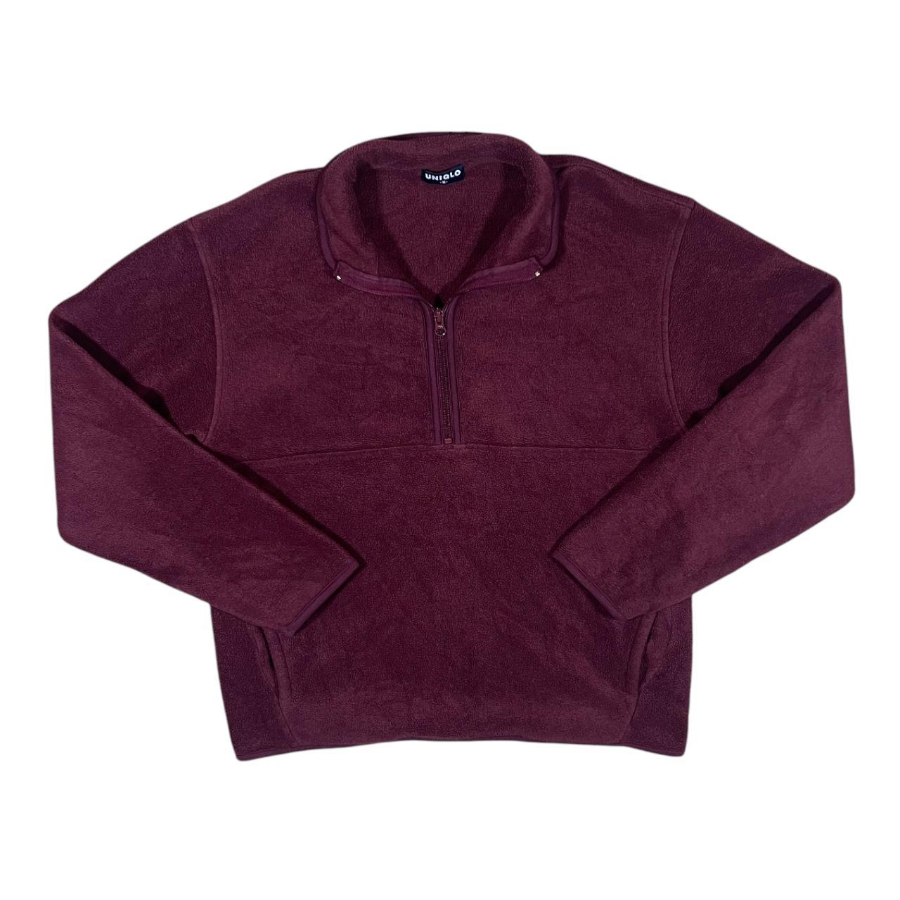 Uniqlo Purple Half Zip Sweatshirt UNIQLO Classic Burgundy Basic