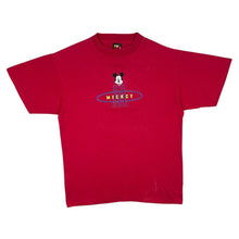 Load image into Gallery viewer, Vintage Disney Mickey Unlimited "Mickey" Embroidered Souvenir Graphic Red T-Shirt