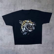 Load image into Gallery viewer, TTL (1992) Roaring Tiger Big Cat Nature Wildlife Graphic Black T-Shirt