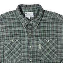 Load image into Gallery viewer, Vintage Columbia Sportswear Green Check Long Sleeve Cotton Rayon Flannel Shirt
