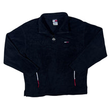 Load image into Gallery viewer, Vintage Tommy Jeans Tommy Hilfiger Mini Logo Black 1/4 Zip Fleece Pullover Sweatshirt
