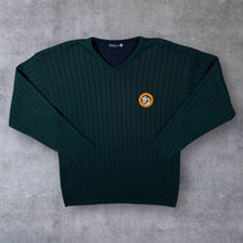 Load image into Gallery viewer, Vintage Wallace & Gromit Embroidered Patch Green Acrylic Cotton Sweater Jumper