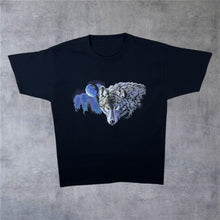 Load image into Gallery viewer, Wolf Full Moon Animal Nature Wildlife Graphic Black Short Sleeve T-Shirt