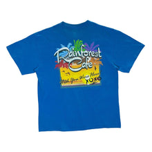 Load image into Gallery viewer, RAINFOREST CAFE "Wish You Were Here" Souvenir Logo Spellout Graphic Blue T-Shirt