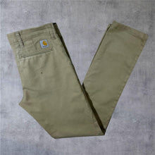 Load image into Gallery viewer, Carhartt "Sid Pant" Beige Skater Slim Tapered Low Waist Chino Trousers