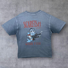 Load image into Gallery viewer, Early 00's Weird Fish "Scarfish" Parody Graphic Faded Grey Distressed T-Shirt