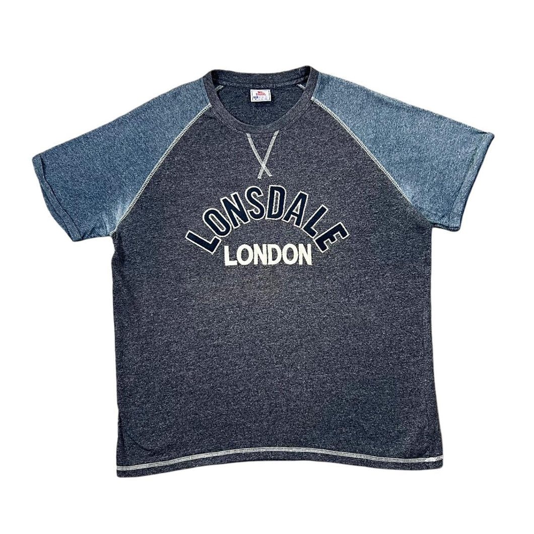 LONSDALE LONDON Embroidered Big Spellout Raglan Short Sleeve Cotton T-Shirt