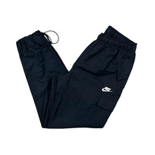 Load image into Gallery viewer, NIKE Classic Black Embroidered Mini Logo Cargo Tracksuit Bottoms