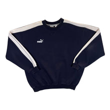 Load image into Gallery viewer, Vintage PUMA Classic Mini Logo Navy Blue White Crewneck Sweatshirt