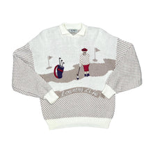 Load image into Gallery viewer, Vintage 90's HONEY "Country Life" Embroidered Golf Spellout Acrylic Nylon Knit Collared Sweater Jumper