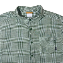 Load image into Gallery viewer, Columbia Sportswear Green White Check Short Sleeve Cotton Shirt