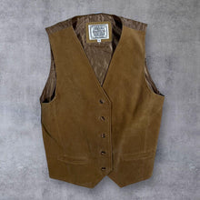 Load image into Gallery viewer, Vintage New Frontier Western Brown Real Suede Leather Button Waistcoat Vest