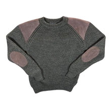 Load image into Gallery viewer, Vintage Woolovers Green British Wool Suede Patch Fisherman Knit Jumper