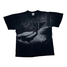 Load image into Gallery viewer, Vintage HARLEQUIN (1992) Wolf Animal Nature Wildlife All-Over Print Graphic T-Shirt