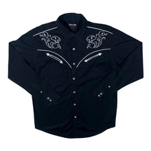 Load image into Gallery viewer, Atlas For Men Cowboy Western Black Cotton Long Sleeve Shirt