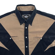 Load image into Gallery viewer, Vintage Stars & Stripes Cowboy Western Colour Block Popper Long Sleeve Button-Up Shirt