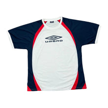 Load image into Gallery viewer, Early 00's UMBRO Classic Big Logo Spellout Colour Block Polyester Sports T-Shirt