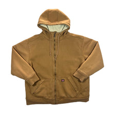 Load image into Gallery viewer, Early 00's WRANGLER Workwear Sherpa Fleece Lined Skater Brown Zip Hoodie