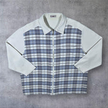 Load image into Gallery viewer, Vintage 90’s Struggle's Plaid Check Ribbed Cotton Collared Zip Sweatshirt