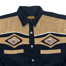 Load image into Gallery viewer, Vintage Atlas For Men Cowboy Western Black Brown Cotton Long Sleeve Shirt
