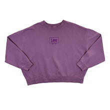 Load image into Gallery viewer, LEE JEANS "Relaxed Fit" Embroidered Big Logo Purple Cropped Crewneck Sweatshirt