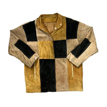 Load image into Gallery viewer, Vintage 100% Pig Suede Genuine Real Leather Packwork Leather Jacket