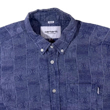 Load image into Gallery viewer, Carhartt WIP "Regular" Blue Patterned Long Sleeve Cotton Button-Up Shirt