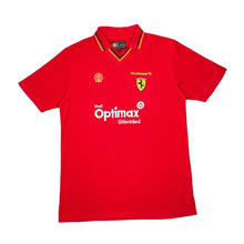 Load image into Gallery viewer, Vintage FERRARI "Shell Optimax Unleaded" Formula One F1 Embroidered Staff Issued Polo Shirt