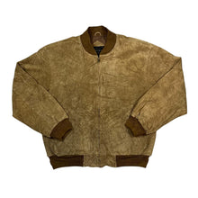 Load image into Gallery viewer, Vintage CROFT & BARROW Classic Brown Genuine Real Suede Leather Bomber Jacket