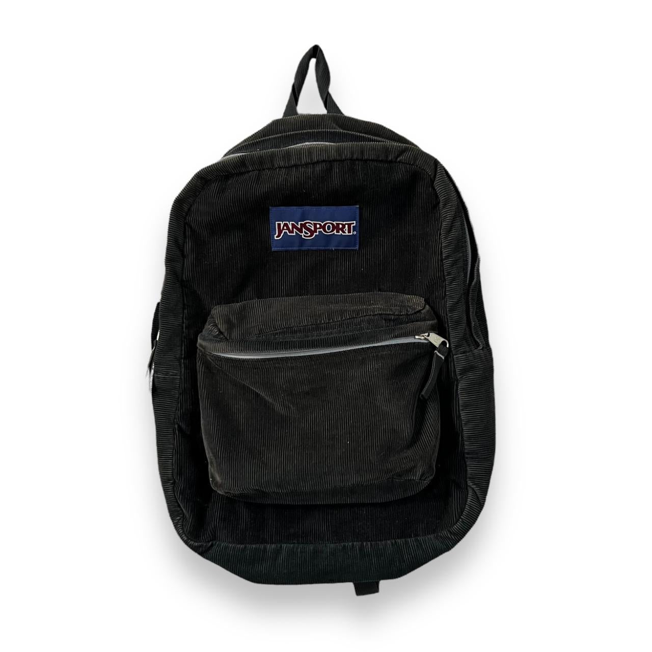 black jansport corduroy backpack JANSPORT Classic Essential Black Corduroy Cord Backpack Rucksack Bag – George Worgan VTG