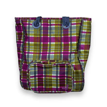 Load image into Gallery viewer, Early 00's ROXY Quiksilver Emo Y2K Plaid Check Surfer Skater Backpack Style Tote Bag