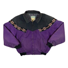 Load image into Gallery viewer, Vintage 90’s CANYON GUIDE Made In USA Blanket Stripe Lined Aztec Bomber Jacket