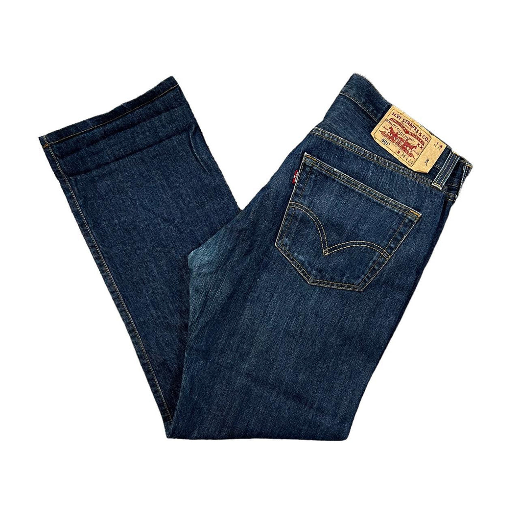 LEVI'S 501 Classic Dark Blue Denim Straight Leg Regular Fit Jeans
