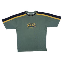 Load image into Gallery viewer, Early 00's NX BRANDED CLOTHING Logo Graphic Colour Block Short Sleeve T-Shirt