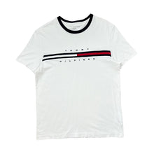 Load image into Gallery viewer, TOMMY HILFIGER Embroidered Big Logo Spellout Short Sleeve Cotton T-Shirt