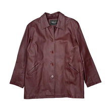 Load image into Gallery viewer, Vintage MILAN LEATHER Genuine Real Burgundy Leather Button Jacket