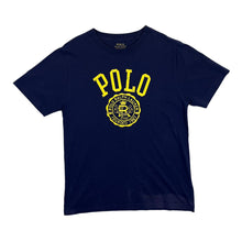 Load image into Gallery viewer, POLO RALPH LAUREN Big Logo Spellout Graphic Navy Blue T-Shirt