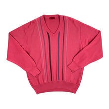 Load image into Gallery viewer, Vintage GABICCI Grandad Patterned V-Neck Acrylic Wool Sweater Jumper