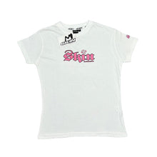 Load image into Gallery viewer, Early 00's SKIN INDUSTRIES Gothic Biker Tattoo Y2K Logo Spellout Graphic T-Shirt