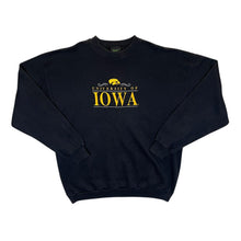 Load image into Gallery viewer, Vintage 90's TSI "University Of Iowa" Made In USA Embroidered College Black Sweatshirt